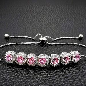 Silver pink bracelet